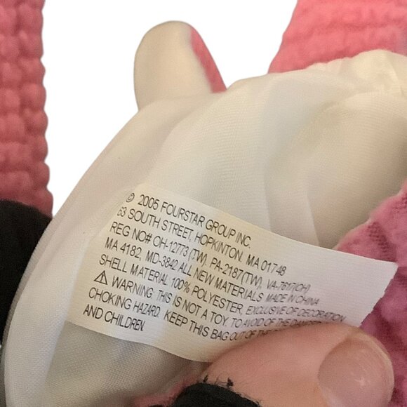 Vtg Cuddly Cousins Plush Easter Bunny Handbag Purse Pink Ears & Bow For Kids NEW - Picture 6 of 7